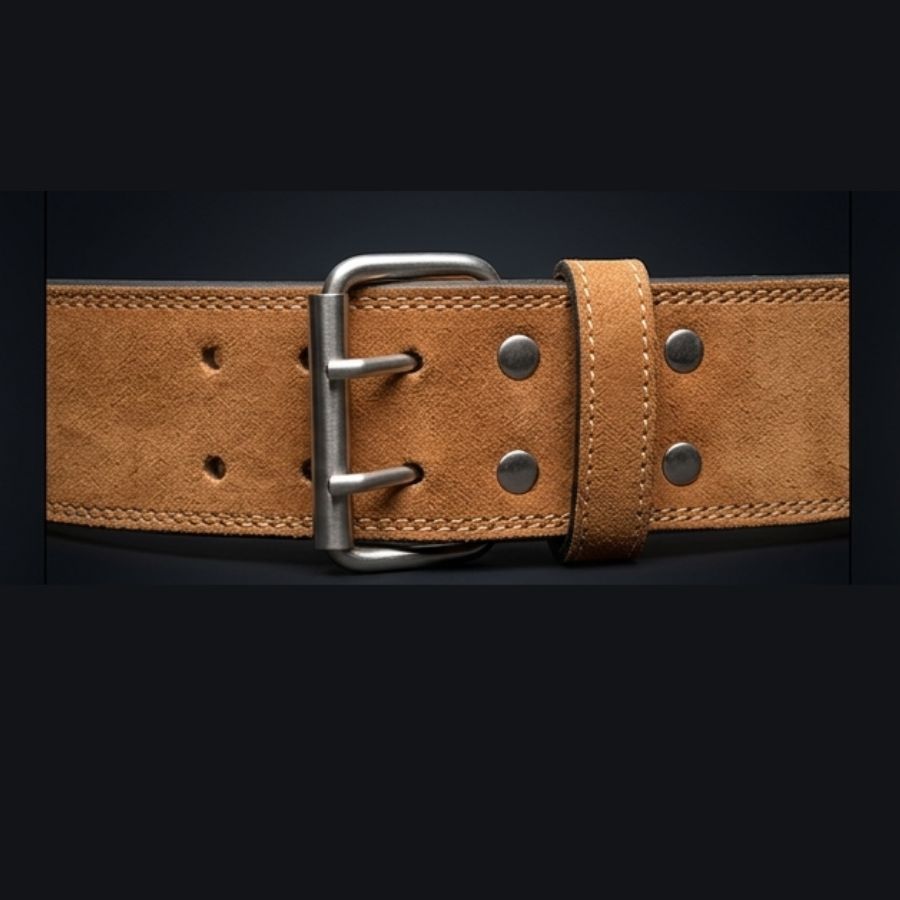 vintage prong belt custom branding detail — IRATHON private label